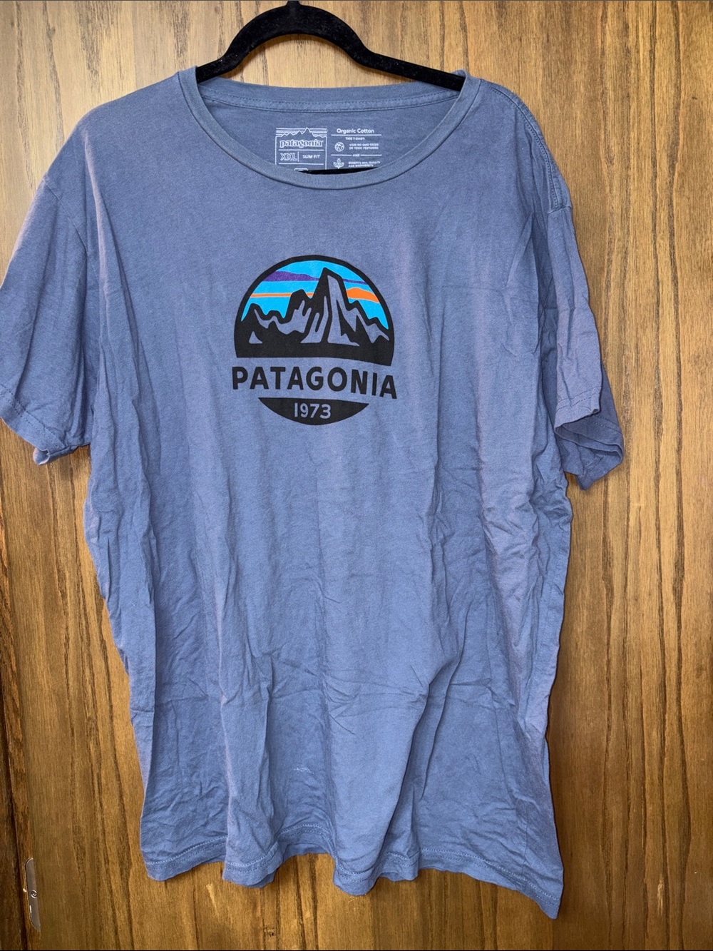 Patagonia Short-Sleeve Graphic Tee in Slate Blue with Multicolor Logo